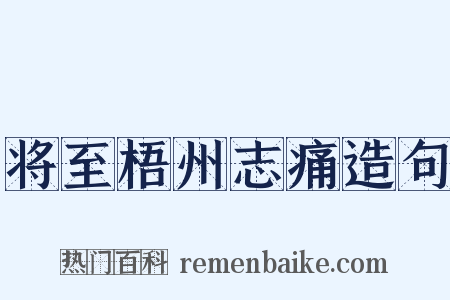 将至梧州志痛造句是什么意思的图片